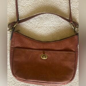 Margot New York Women’s Leather Chestnut Brown Shoulder Crossbody Bag